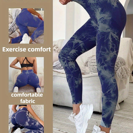 Tie-Dye Joy Meets Zero Distraction – 2-Pack Seamless Leggings for Every Sweat & Chill Session