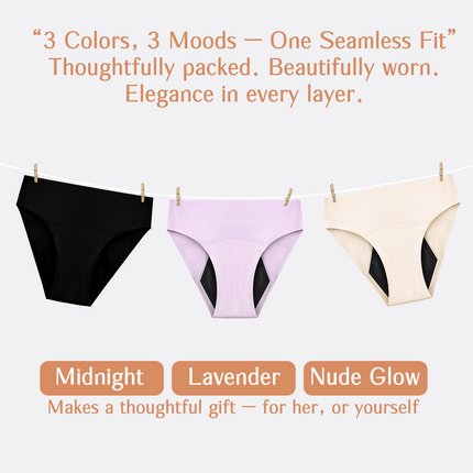 Leak Proof Period Underwear for Women, Heavy Flow Menstrual Panties, Seamless No Show Briefs for Maximum Comfort