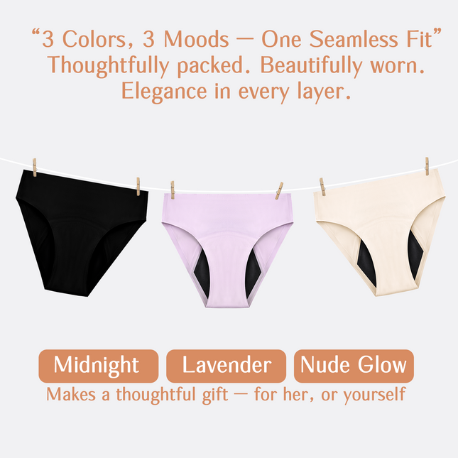 Leak Proof Period Underwear for Women, Heavy Flow Menstrual Panties, Seamless No Show Briefs for Maximum Comfort