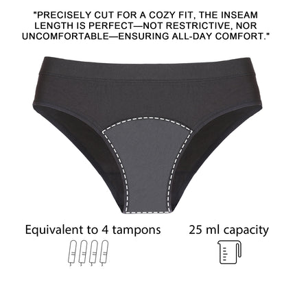 Period Underwear for Women Bikini, Menstrual Panties, Comfortable Cotton Briefs, Leak Proof Odor Management