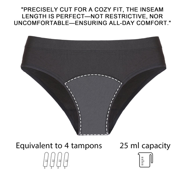 Period Underwear for Women Bikini, Menstrual Panties, Comfortable Cotton Briefs, Leak Proof Odor Management