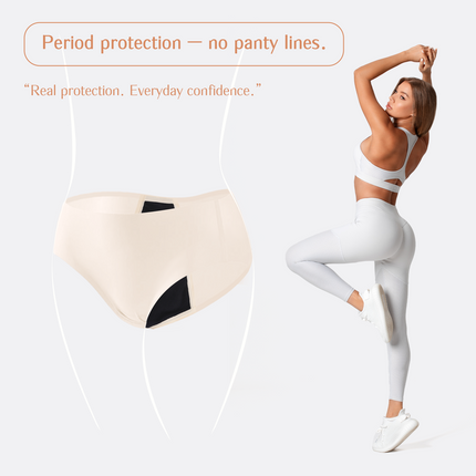 Leak Proof Period Underwear for Women, Heavy Flow Menstrual Panties, Seamless No Show Briefs for Maximum Comfort