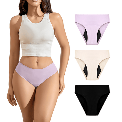 Leak Proof Period Underwear for Women, Heavy Flow Menstrual Panties, Seamless No Show Briefs for Maximum Comfort