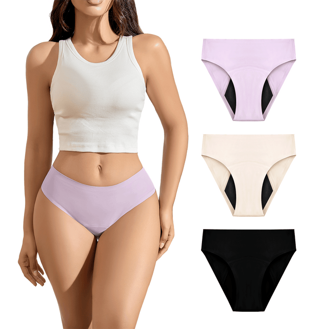 Leak Proof Period Underwear for Women, Heavy Flow Menstrual Panties, Seamless No Show Briefs for Maximum Comfort