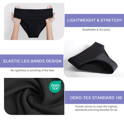 Leak Proof Period Underwear for Women, Heavy Flow Menstrual Panties, Seamless No Show Briefs for Maximum Comfort