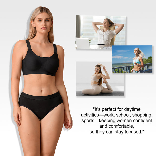 Period Underwear for Women Bikini, Menstrual Panties, Comfortable Cotton Briefs, Leak Proof Odor Management